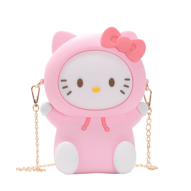 Túi Đeo Chéo Bằng Silicon HELLO KITTY Xinh Xắn Cho Mẹ &amp; Bé Gái