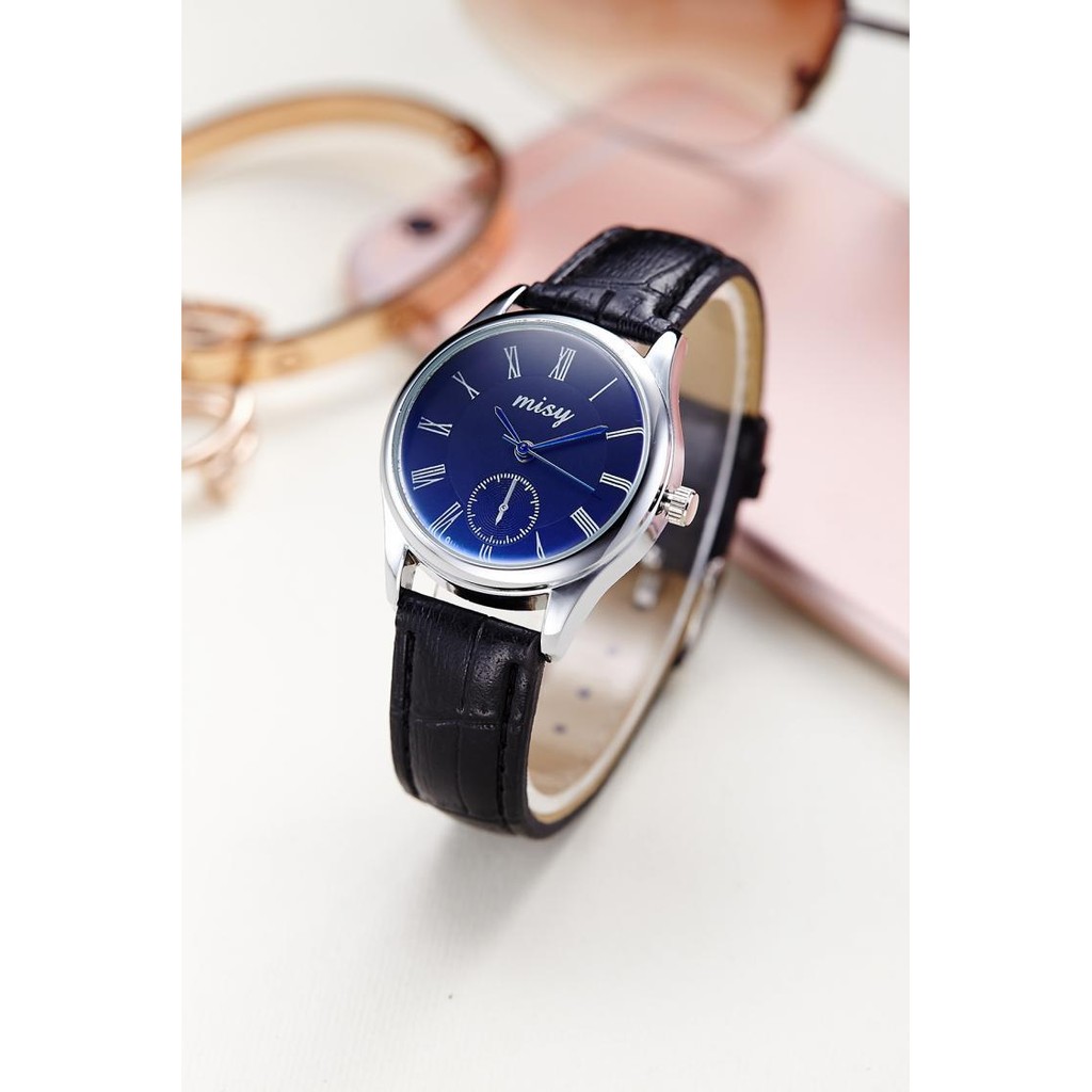 Đồng hồ nam/nữ Misy kim xanh dây da thời trang SP290 (Nhiều màu) | BigBuy360 - bigbuy360.vn