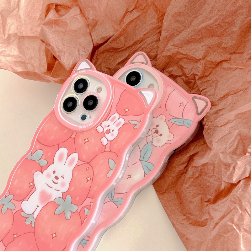 Ốp Điện Thoại TPU Silicon Mềm Hình Tai Thỏ Màu Hồng Cho iphone 6 plus 6s plus 7 plus 8 plus 11 12pro max 13 pro max X XS XR MAX
