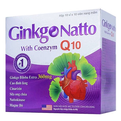 Viên uống bổ não GINKO NATTO 360mg giúp tăng cường trí nhớ, hỗ trợ tuần hoàn máu não - Hộp 100 viên