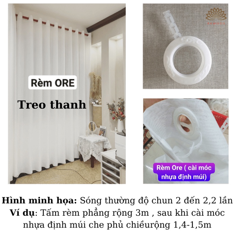 Rèm cửa sổ, rèm voan lụa dày nhìn không xuyên thấu, dán tường, treo thanh, decor trang trí phòng ngủ phòng khách REMODE