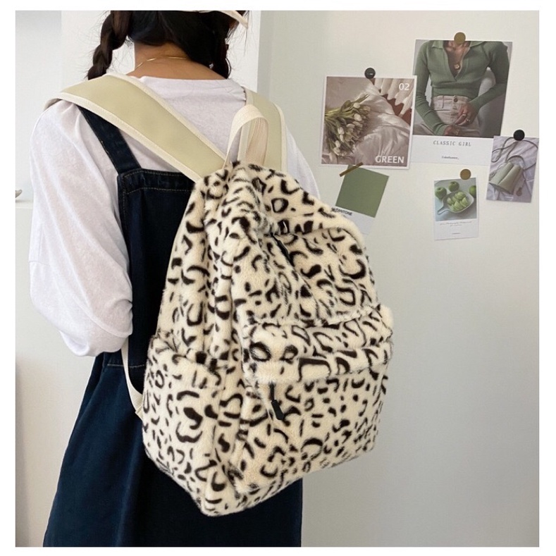 Balo đi học hoạ tiết da báo