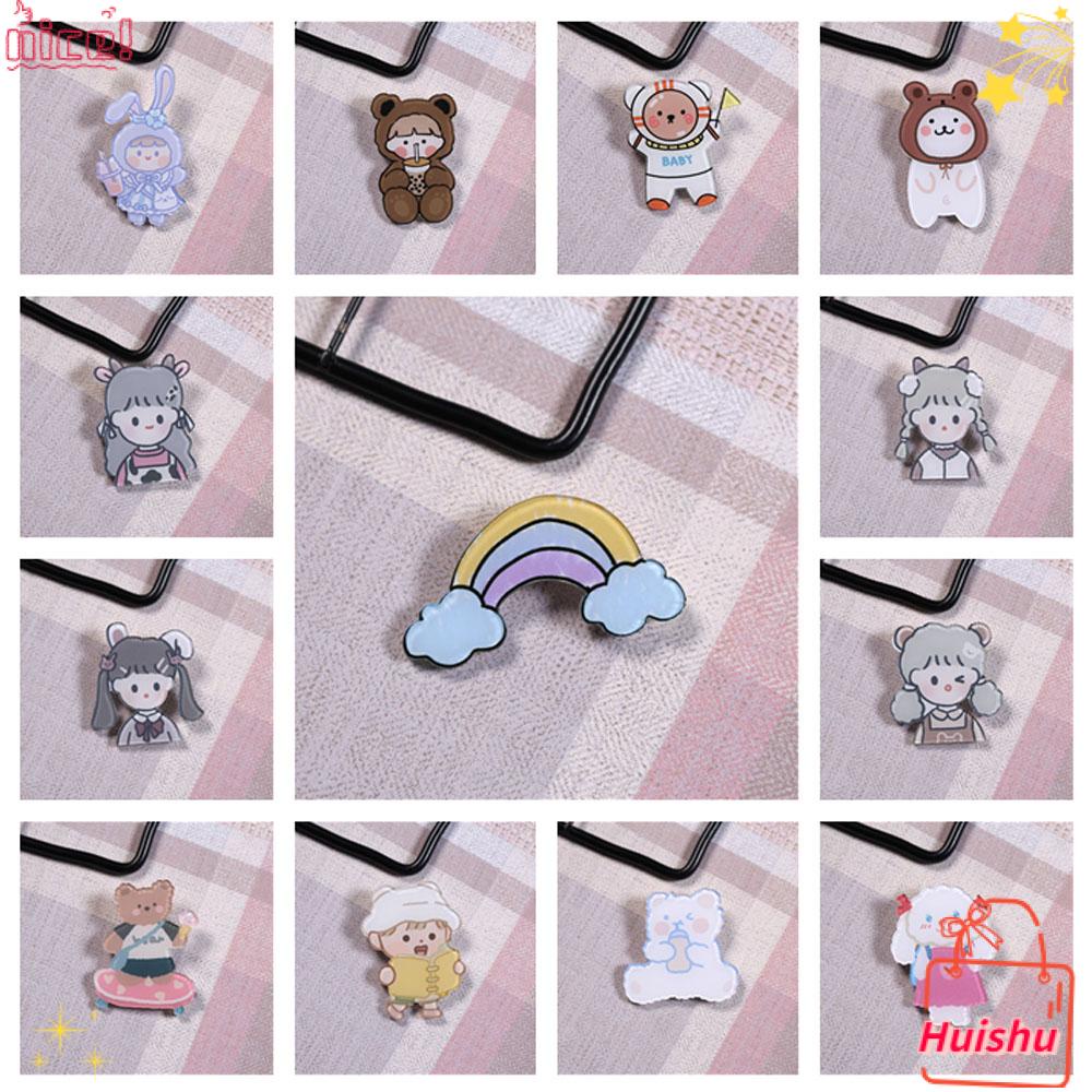 ✣Hs✣ Ghim Cài Áo Hình Gấu/Thỏ Hoạt Hình Có Đèn Sáng Thích Hợp Làm Quà Tặng Cho Bạn Trai/ Bạn Gái