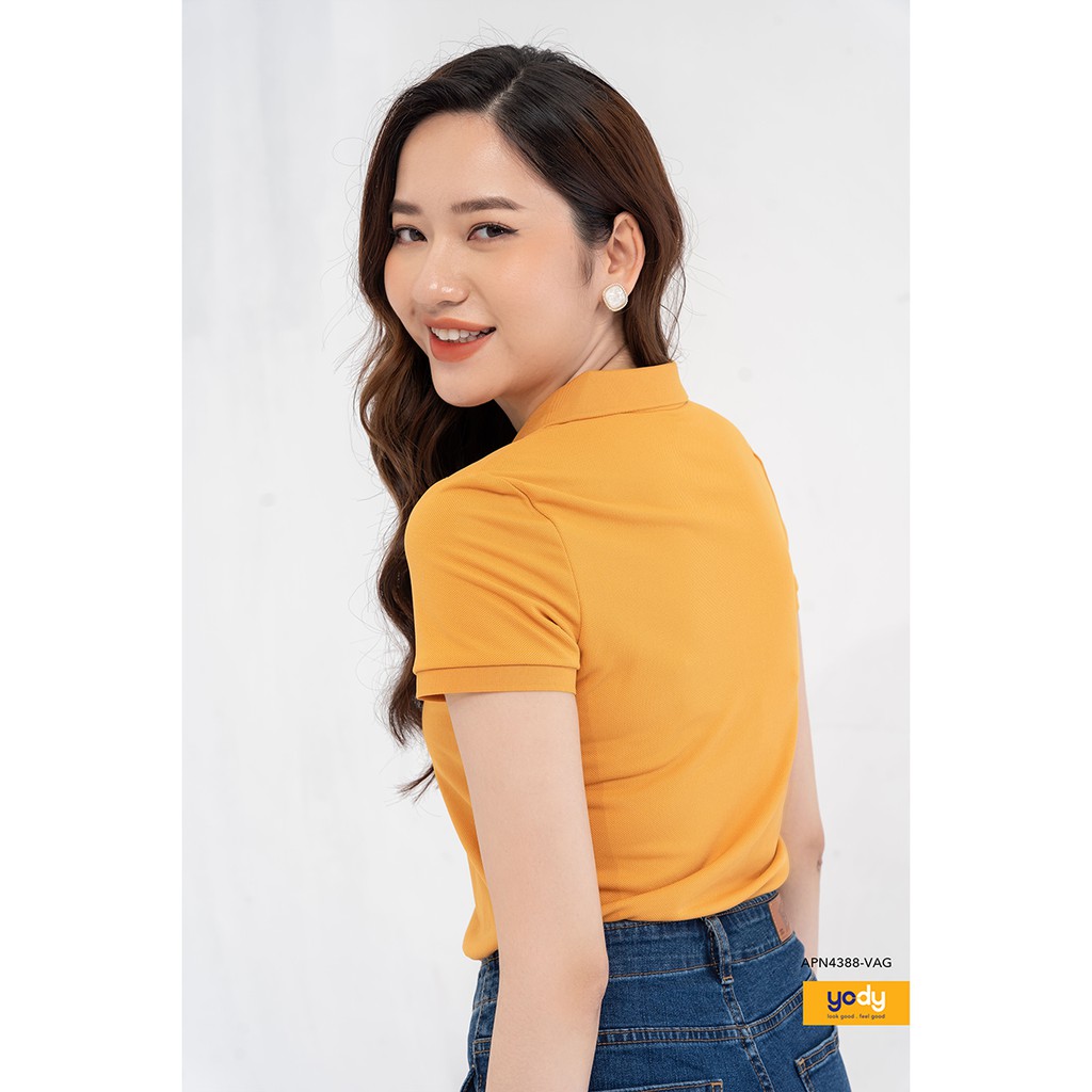 Áo Polo Nữ Cà Phê Bo Trơn Thương Hiệu YODY - APN4388