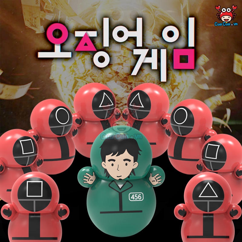 Lật đật SquidGame Mini, Đồ Chơi Lật Đật Mini Cánh Cụt Cho Bé Cute Dễ Thương, Mybaby