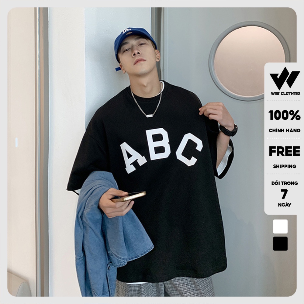 Áo thun tay lỡ form rộng Unisex WIIS Essentials ABC oversize thời trang nam nữ ulzzang