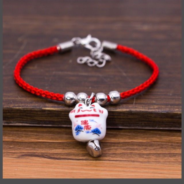 Vòng tay mèo sợi chỉ đỏ loại to đẹp cầu may mắn bình an | BigBuy360 - bigbuy360.vn
