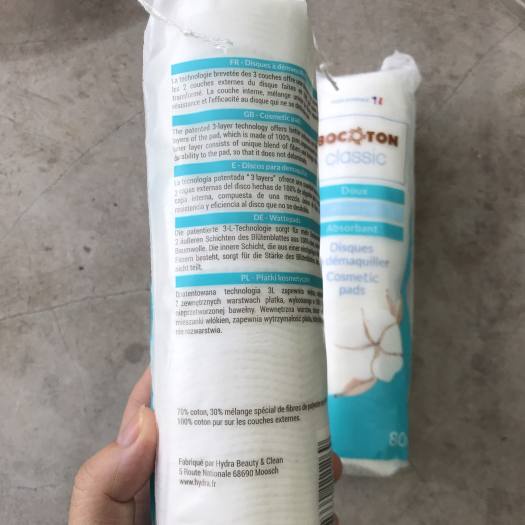 Bông tẩy trang 100% Cotton Bocoton Classic Pháp 100 miếng