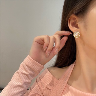 Bông tai mạ bạc 925 đính ngọc trai nhân tạo phong cách sang trọng F601