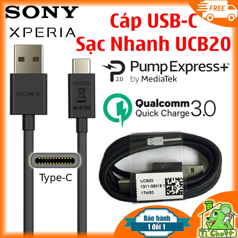 Cáp Sony UCB20 USB Type-C Sạc Nhanh Chính Hãng