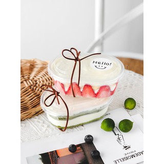 Hộp Nhựa Oval Trong Đựng Bánh Tiramisu, Mousse