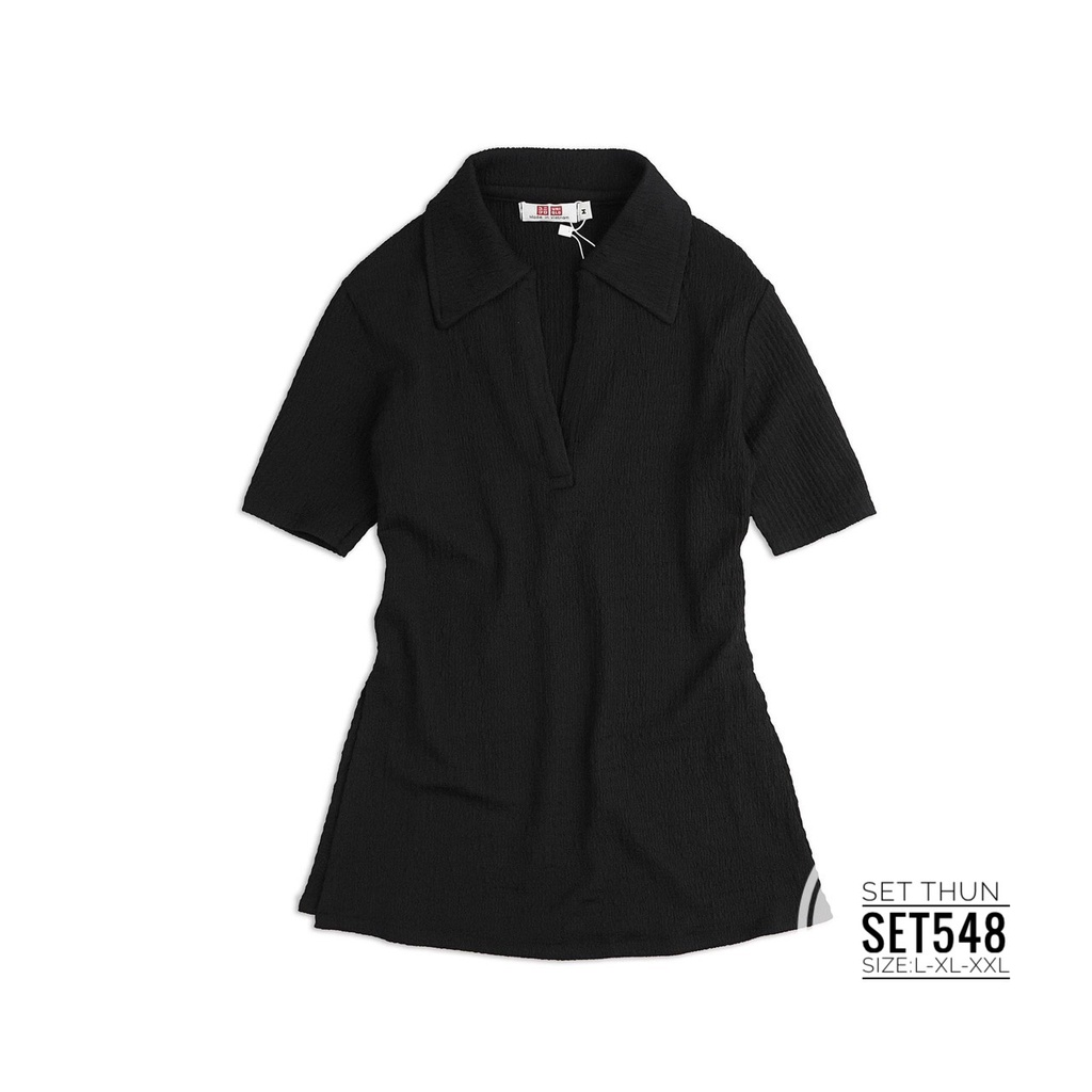 SÉT BỘ THUN BIGSIZE ÁO CỔ V+ QUẦN ỐNG LOE