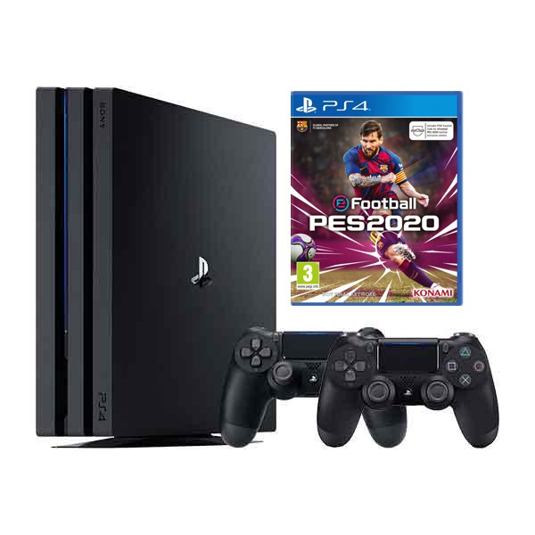 Bộ Máy Chơi Game Playstation 4 Pro + 2 Tay cầm + Đĩa Game Pes 2020 Hệ EU