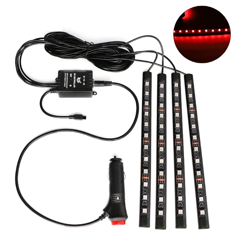 Set 4 Đèn LED 12V Trang Trí Nội Thất Xe Ô Tô Kèm Phụ Kiện