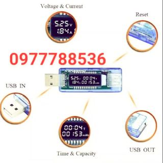 Usb đo điện áp - cường độ - công suất sạc - dung lượng pin sạc