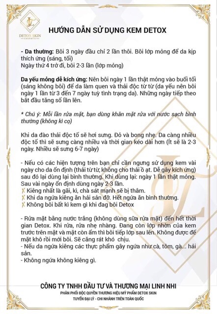 Kem detox skin mẫu mới nhất