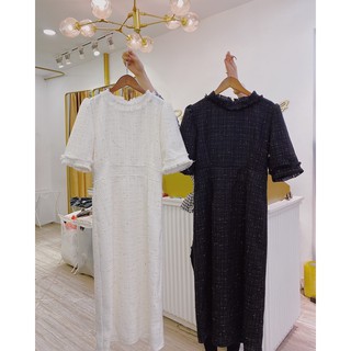 Đầm dạ tweed dáng dài