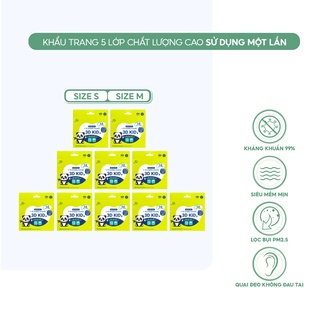 [Combo 100 cái - 200 cái sale siêu rẻ!] Khẩu trang gấu Panda trẻ em từ 0-12 tuổi siêu kháng khuẩn