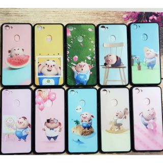 Ốp lưng Oppo F7 viền dẻo lưng bóng hình chú heo dễ thương