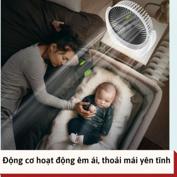 MIỄN SHIP-  Quạt mini để bàn cổng USB di động, động cơ không tiếng ồn để phòng ngủ, xoay 120 độ