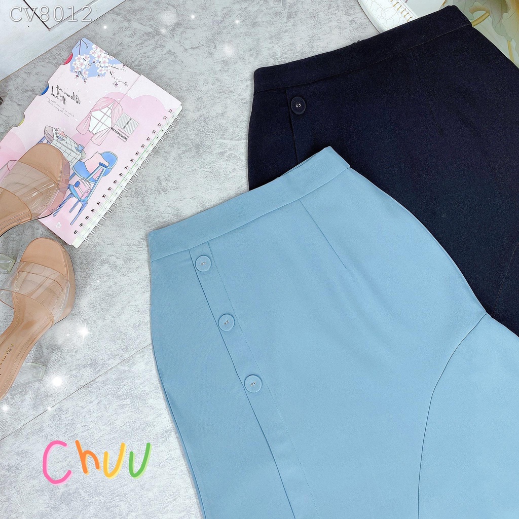 Chân váy ôm công sở nữ kiểu đuôi cá dáng xòe CHUU CV8012