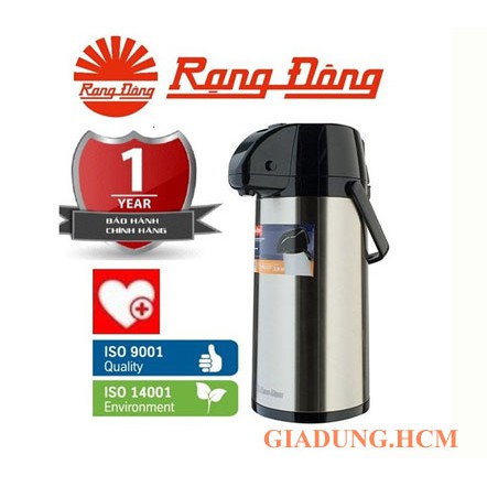 Phích Nước Nóng 2.5 Lít Inox Rạng Đông RD 2545 ST1.E, Có Cần Rót Nước