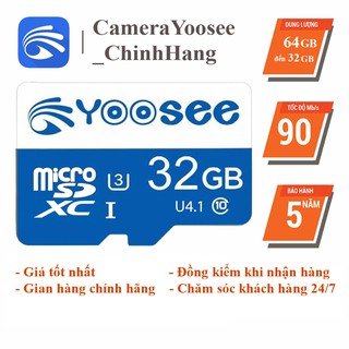 Thẻ nhớ 32GB YOOSEE Class 10 90Mb/s, Thẻ nhớ Yoosee chuyên camera Yoosee IP, Điện thoại,loa đài – Bảo hành 5 năm 1 đổi 1