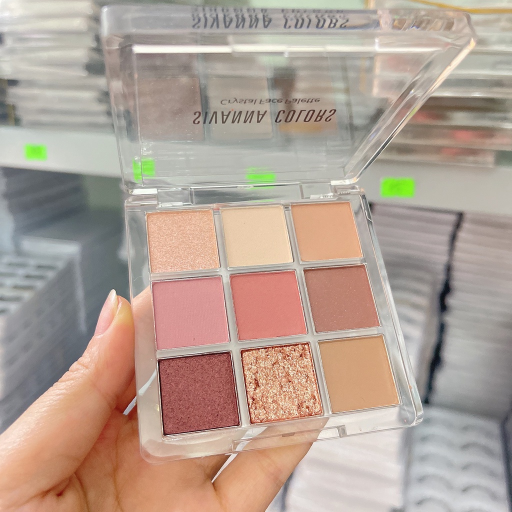 Bảng phấn mắt 9 ô Sivanna nhũ mịn lì siêu xinh trendy HF651