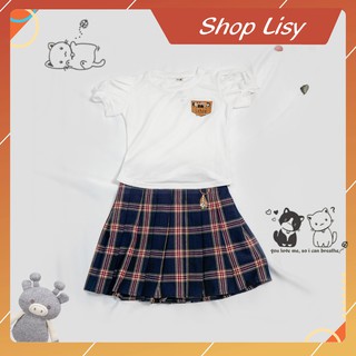 Thời Trang Trẻ Em – Bộ Váy Đầm Kết Hợp Chân Váy Xòe Và Áo Cotton Giấy - Dành Cho Bé Gái Từ 1 Đến 5 Tuổi