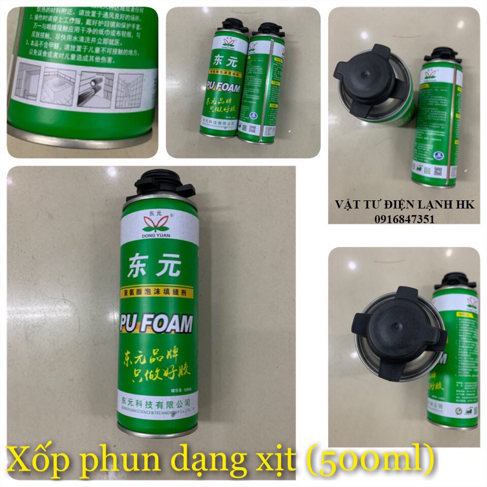 [Có vòi phun] Xốp phun dạng xịt có vòi 500ml PU FOAM - Keo bọt nở