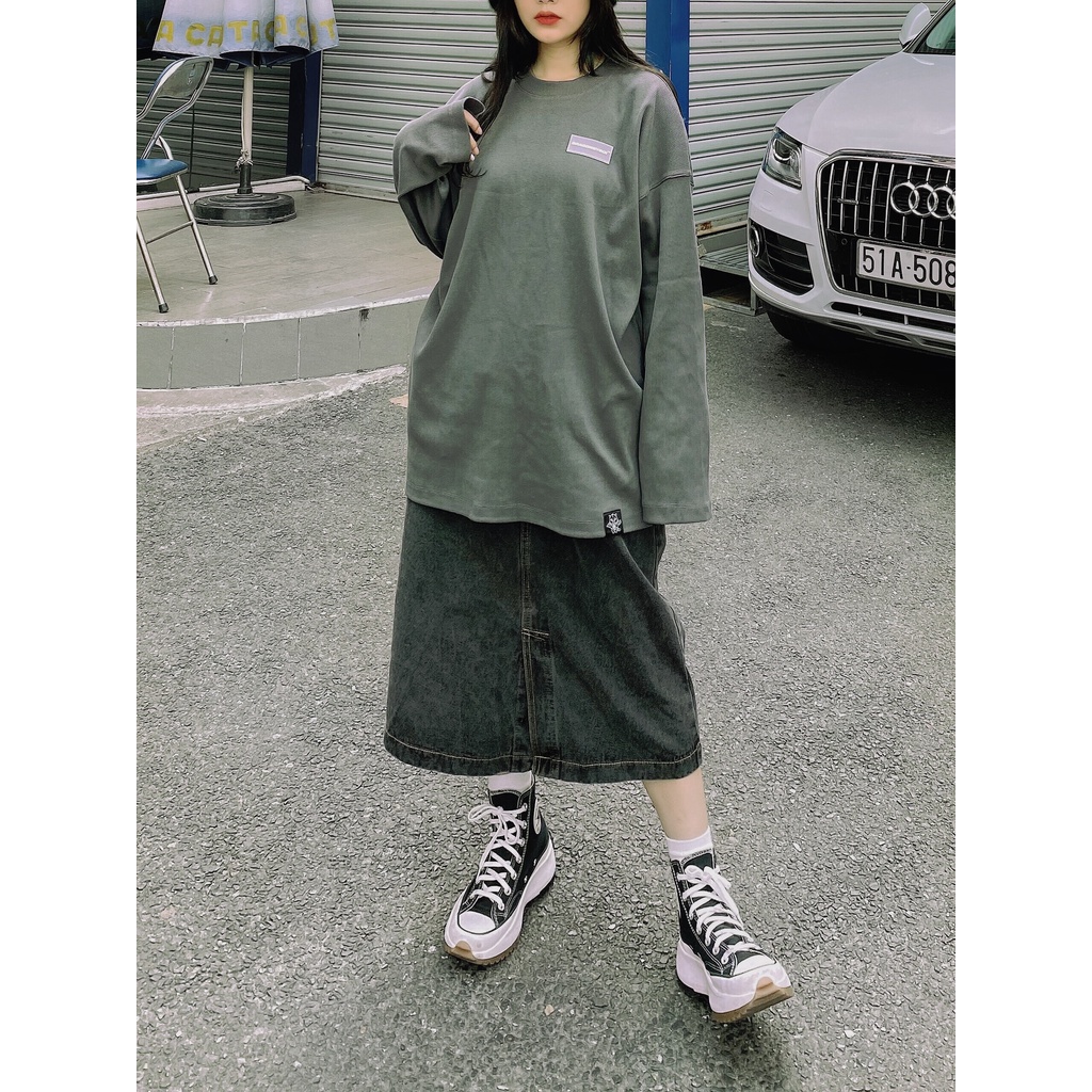Áo Tay Dài Vải Gân 100% Cotton Cao Cấp - Áo Tee Long Sleeve Dragonbyboi BASIC FREESIZE Nhiều màu