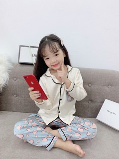 Bộ pijama lụa satin loại 1(6-20kg)