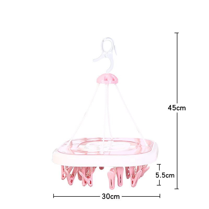 Móc chùm vuông phơi đồ 24 kẹp phơi tất,phơi quần áo,phơi đồ em bé LX-8008