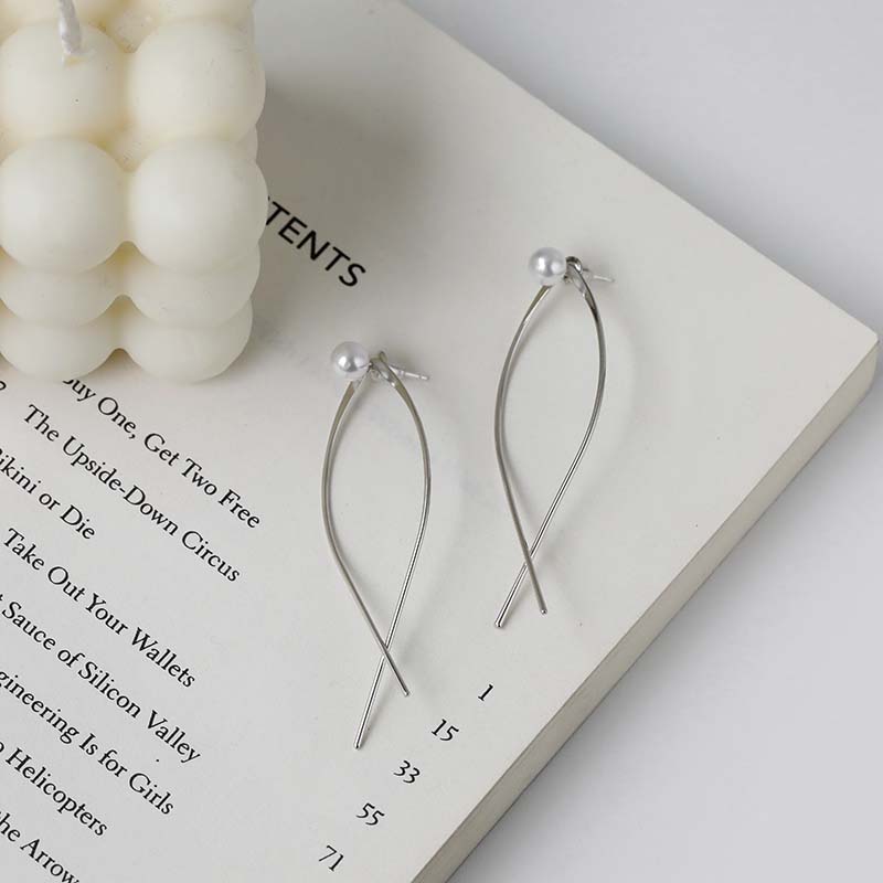 New style 2021 pearl earrings trendy simple and cool trendy design Korean temperament earrings