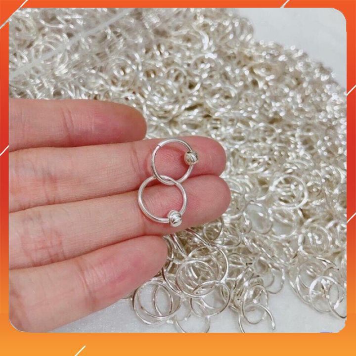 Bông tai vòng tàu cho bé chuân bạc ta bóng đẹp.G20