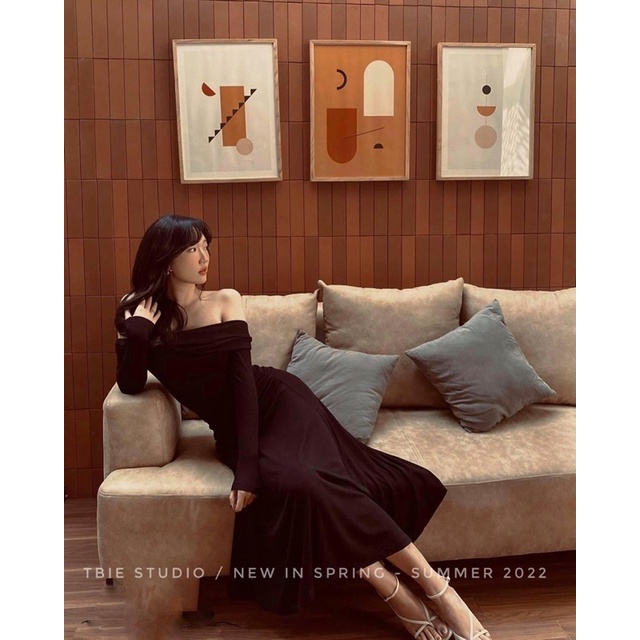 THUYBIESHOP | váy trễ vai rúm kiểu