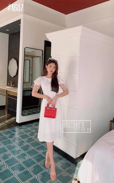 Đầm trắng🌷Đầm suông trắng tay phồn | BigBuy360 - bigbuy360.vn