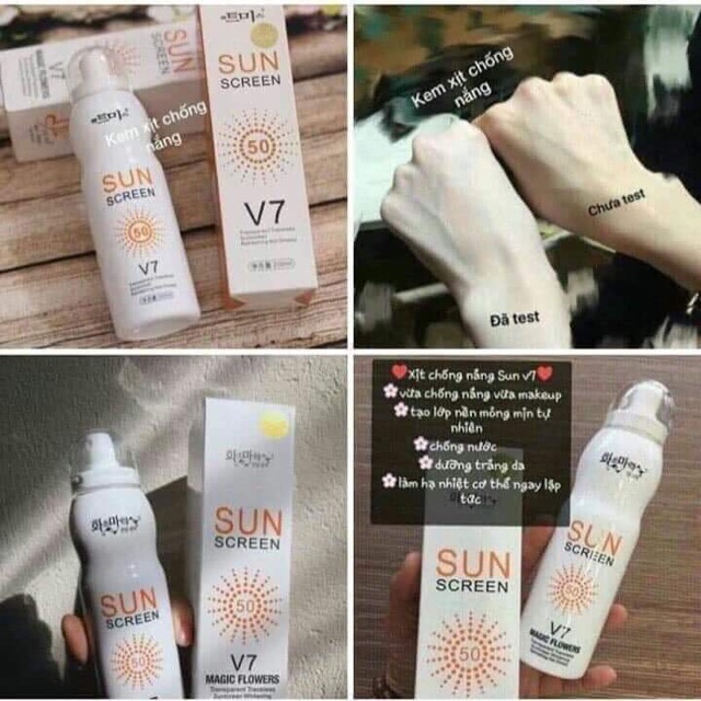 Xịt chống nắng v7. kem chống nắng nâg tone v7 SUN 200ml.