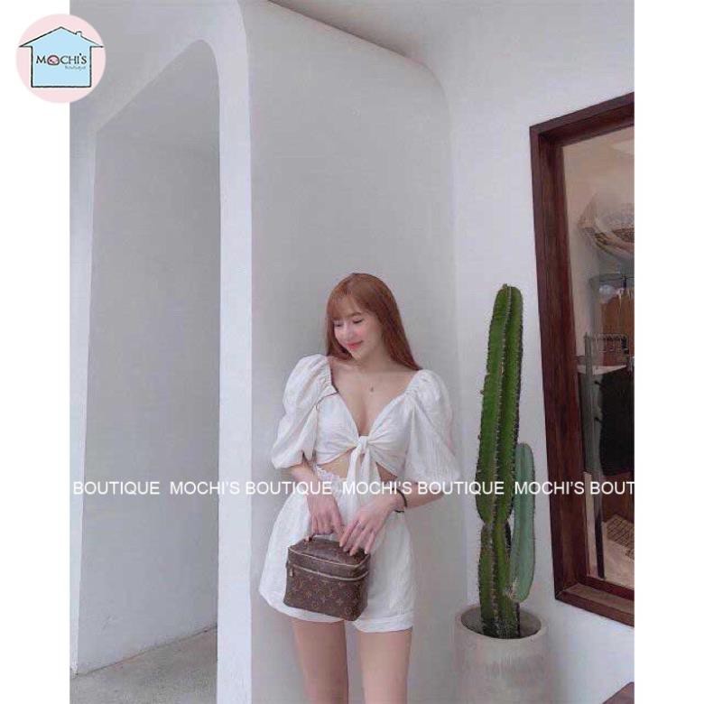 Set đồ nữ áo croptop áo kiểu quần sooc phồng,bộ đồ nữ cá tính dễ kết hợp, mặc lẻ hoặc theo bộ đều đẹp -M008 .