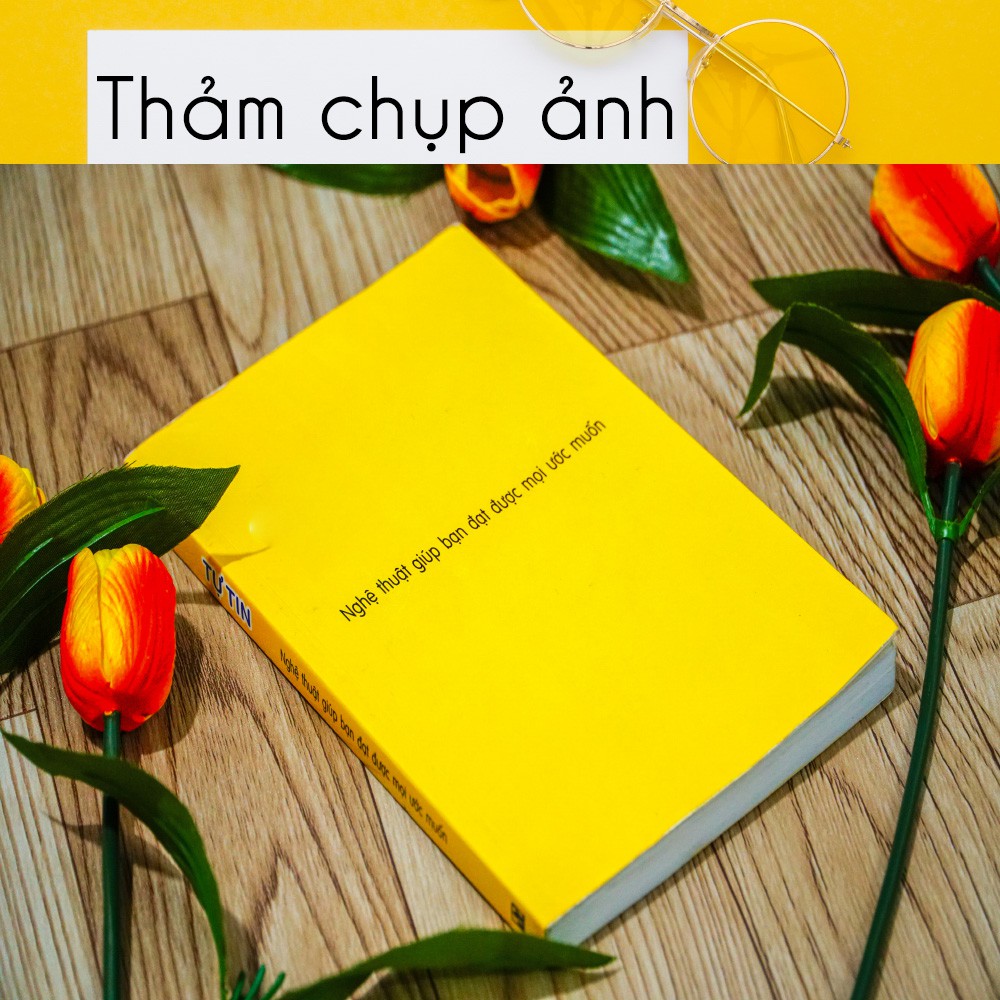 Thảm chụp hình sản phẩm, làm phông nền trang trí, vân gỗ vàng nhạt