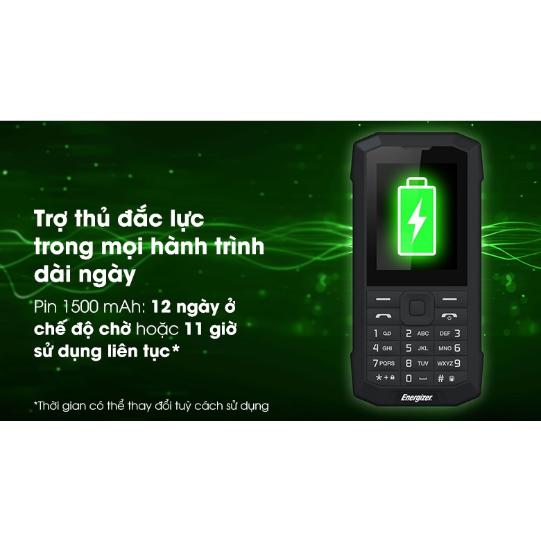 [Mã 1511ELSALE hoàn 7% đơn 300K] Điện Thoại Energizer E100 2 Sim Chống Nước - Hàng Chính Hãng - Bảo Hành 12 Tháng | BigBuy360 - bigbuy360.vn