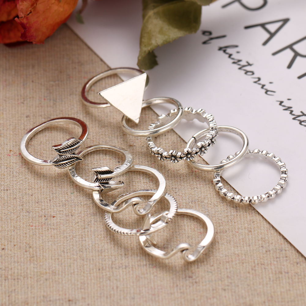 Bộ 9 Nhẫn Đeo Đốt Ngón Tay Nhiều Kiểu Dáng