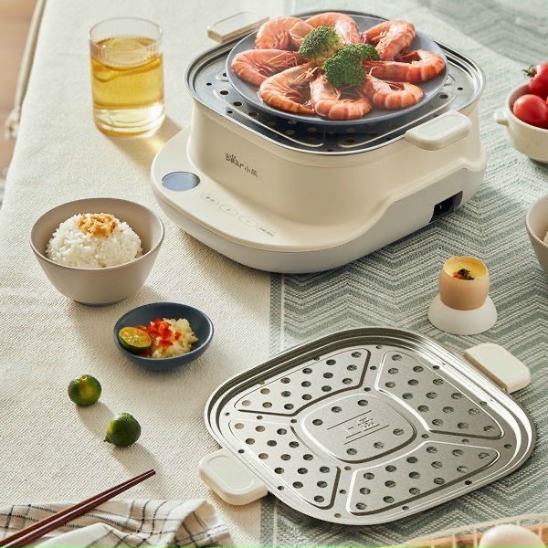 Nồi hấp điện 2 tầng Bear 6L DZG-C60T7 khay hấp Inox, Nồi hấp xôi, hấp bánh bao, hấp đồ ăn dặm cho bé