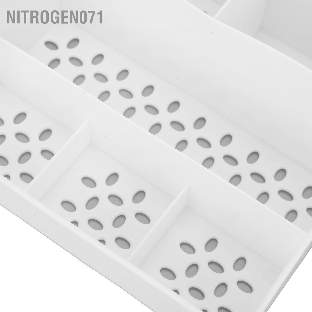 Nitrogen071 Hộp lưu trữ mỹ phẩm để bàn Dung tích lớn Thiết kế ngăn chứa nhỏ màu trắng có kéo