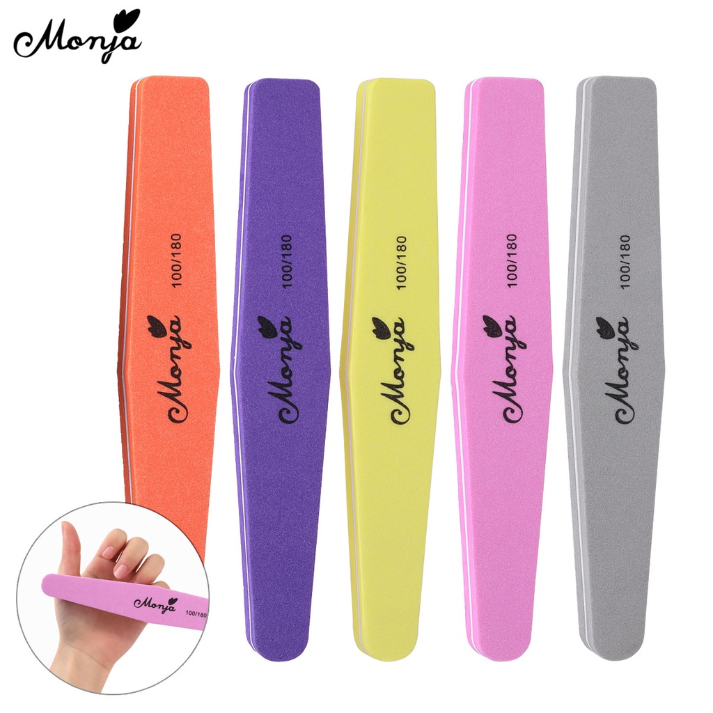 Bộ 5 / 10 / 100 / 180 miếng xốp nhám Monja dùng đánh bóng móng tay tiện lợi