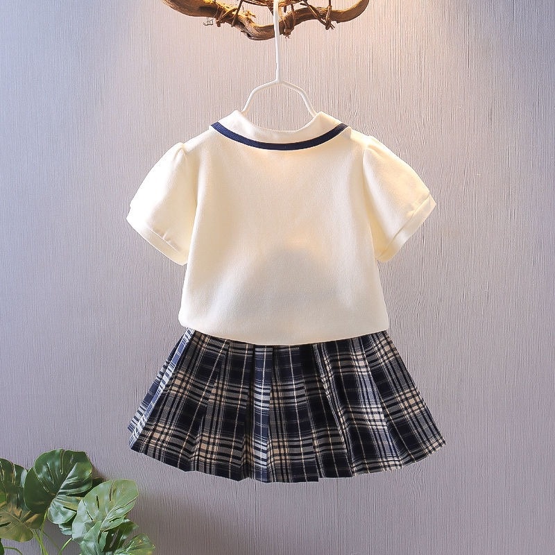 Set Áo Thun Polo Ngắn Tay Và Quần Short Thời Trang Mùa Hè Mới Cho Bé Gái