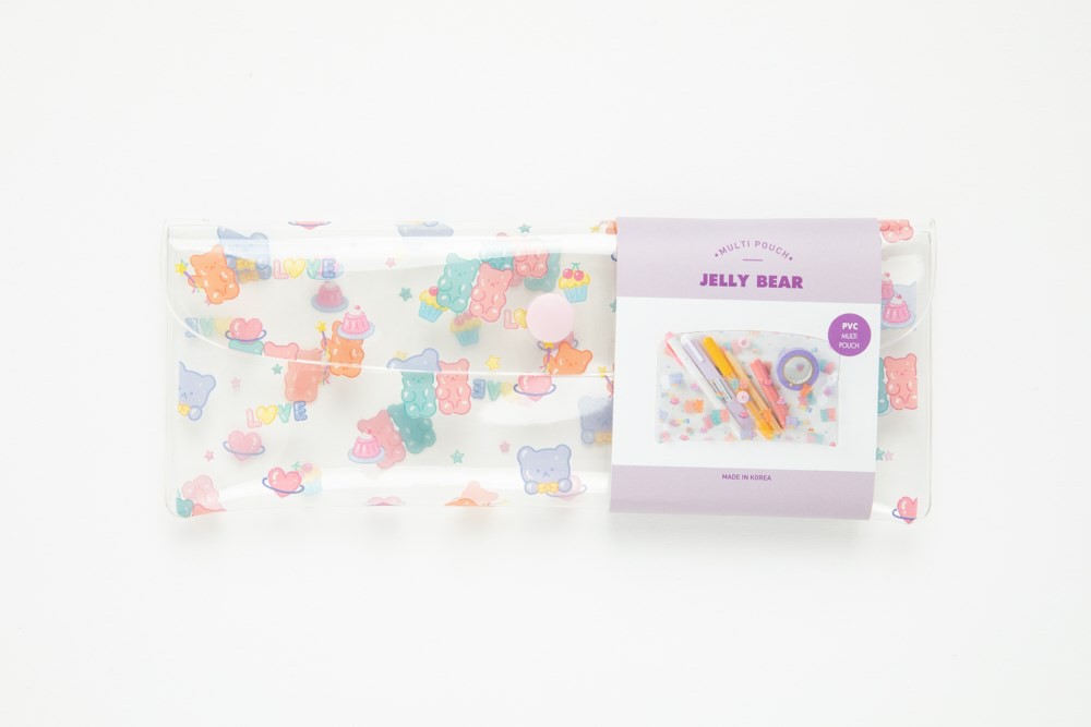 Túi Đựng Bút ARTBOX Hàn Quốc Bằng PVC Họa Tiết Gấu Kẹo Dẻo Nhiều Ngăn