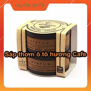 Bộ 2 hộp sáp thơm khử mùi giảm say xe ô tô hương CAFE Status Hàn Quốc