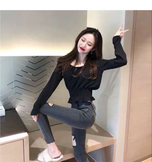 Áo Len Bẹt Vai Rút Dây Eo