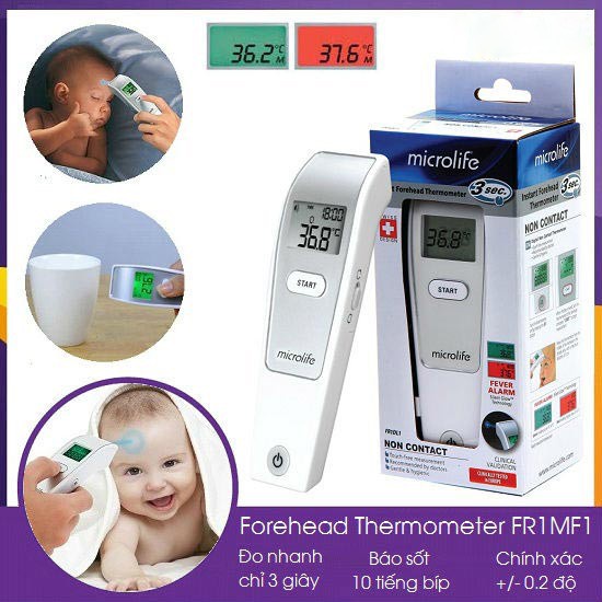 Nhiệt kế hồng ngoại đo trán Microlife FR1MF1 đo cho kết quả 1s - MEDICAL